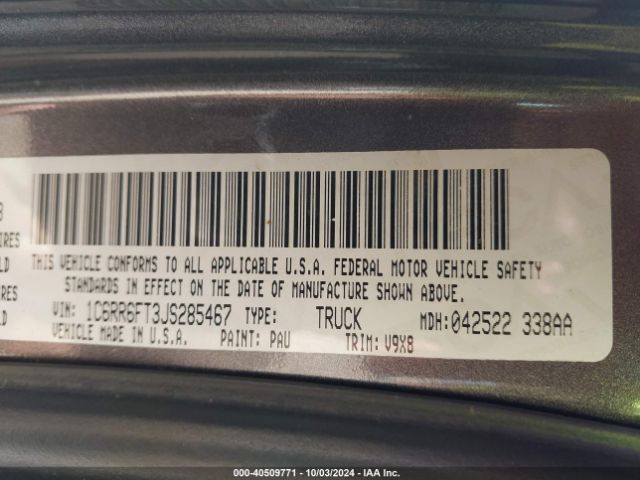 1C6RR6FT3JS285467 RAM 1500 Tradesman  4x2 6'4 Box