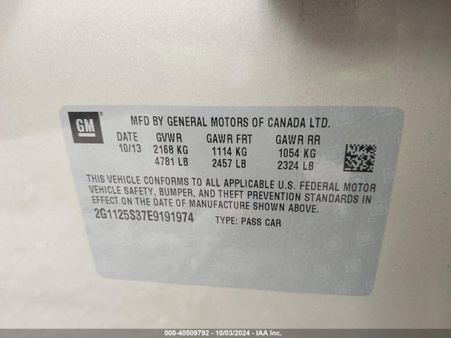 Chevrolet Impala 2lt 2014 2G1125S37E9191974 Image 9