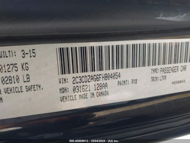 2C3CDZAG6FH804054 Dodge Challenger Sxt