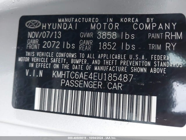 Hyundai Veloster Turbo W/black 2014 KMHTC6AE4EU185487 Image 9