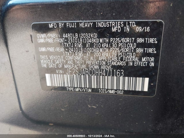 JF2SJABC0HH471163 Subaru Forester 2.5i