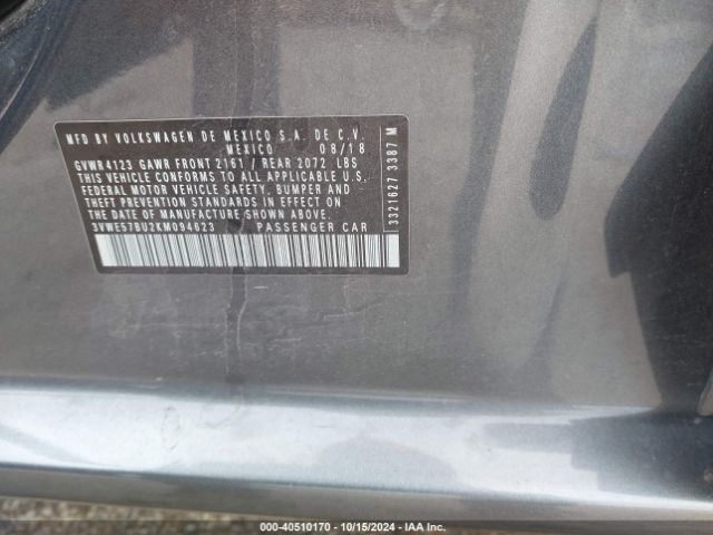 3VWE57BU2KM094623 Volkswagen Jetta 1.4t Sel