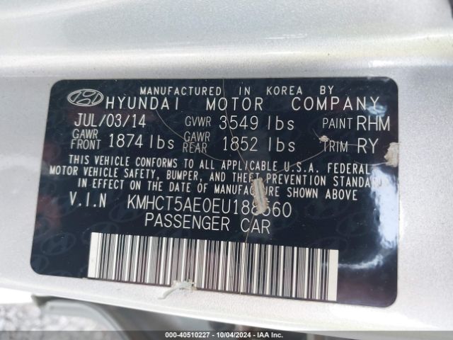 KMHCT5AE0EU188560 Hyundai ACCENT GS