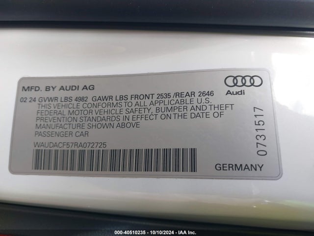 2024 AUDI A5 SPORTBACK WAUDACF57RA072725 Photo 8