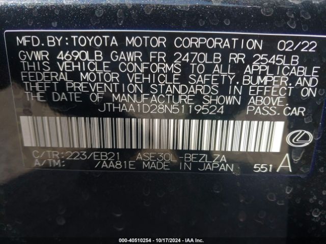 JTHAA1D28N5119524 Lexus IS 300