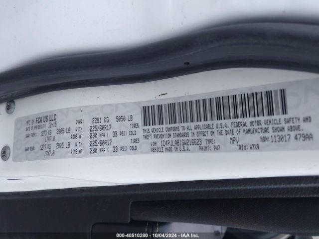 1C4PJLAB1GW216623 Jeep Cherokee Sport