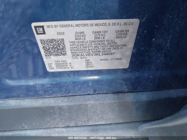 3GKALVEV3KL344087 GMC Terrain Slt