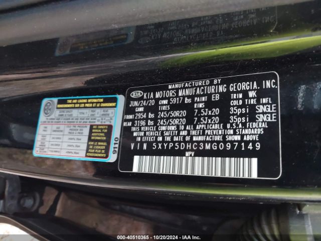 5XYP5DHC3MG097149 KIA Telluride Sx