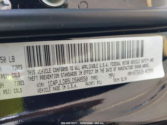 1C4PJLDB5LD500550 Jeep Cherokee Limited Fwd