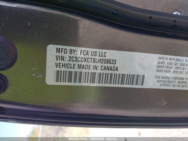 Dodge Charger R/t Rwd 2020 2C3CDXCT8LH208633 Image 9