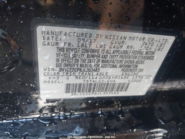 3N1CE2CP8JL353483 Nissan Versa Note Sr