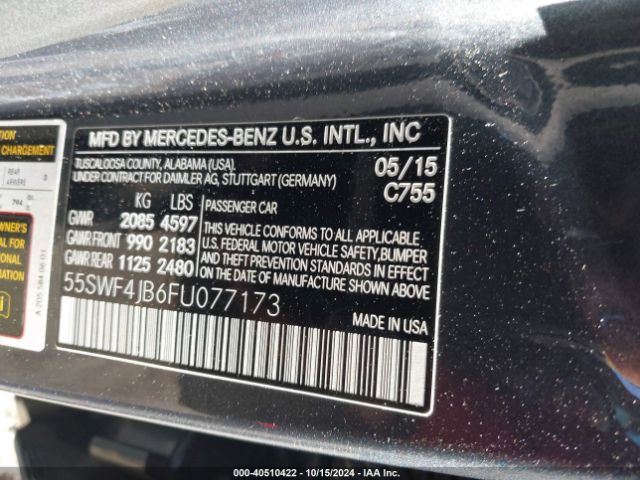 55SWF4JB6FU077173 Mercedes-Benz C 300 Luxury/sport
