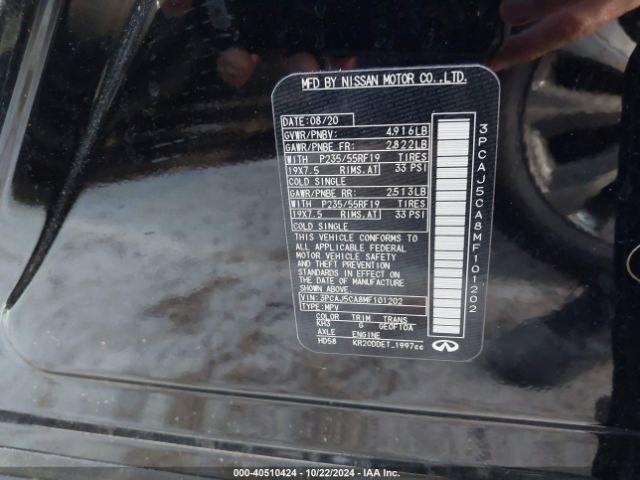 3PCAJ5CA8MF101202 Infiniti Qx50 Essential