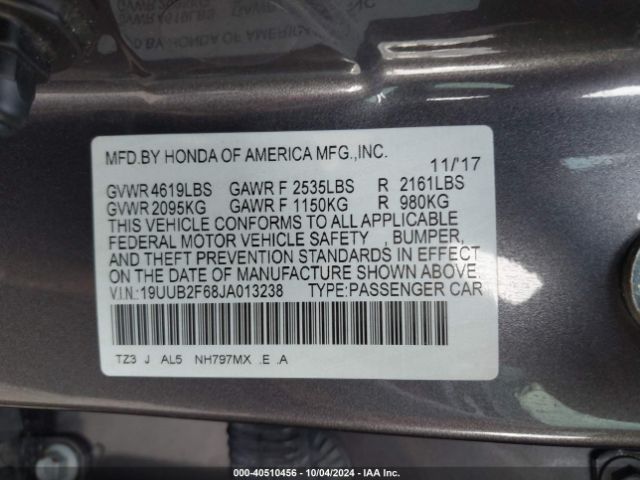 19UUB2F68JA013238 Acura Tlx Tech   A-spec Pkgs