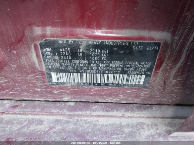 4S3BMBD64E3024752 Subaru Legacy 2.5i Premium