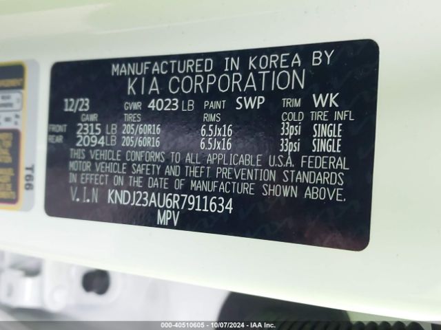 KNDJ23AU6R7911634 KIA SOUL LX