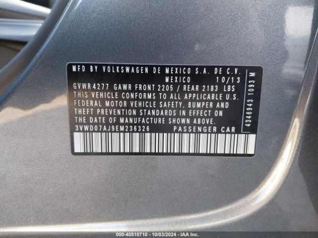 3VWD07AJ9EM236326 Volkswagen Jetta 1.8t Se