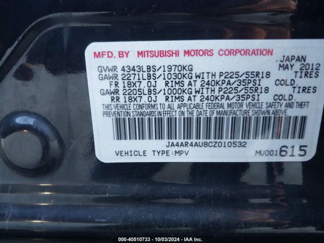 2012 MITSUBISHI OUTLANDER SPORT JA4AR4AU8CZ010532 Photo 8