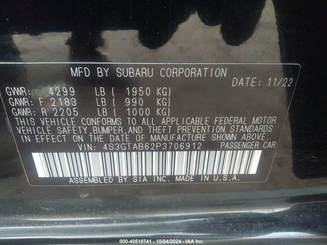 4S3GTAB62P3706912 Subaru Impreza Base 5-door