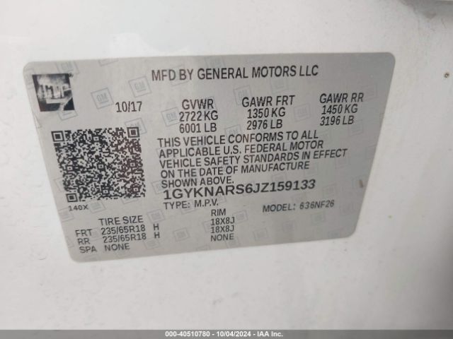 1GYKNARS6JZ159133 Cadillac Xt5 Standard