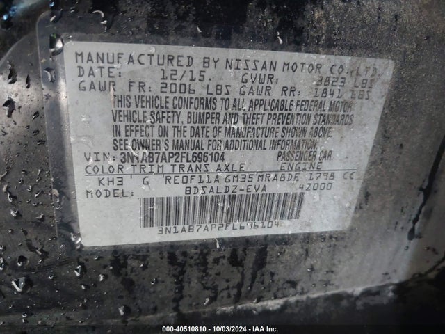 Nissan SENTRA SV 2015 3N1AB7AP2FL696104 Image 9