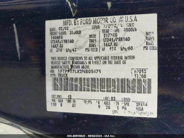 2002 FORD F-150 1FTPF17LX2NB05475 Photo 8