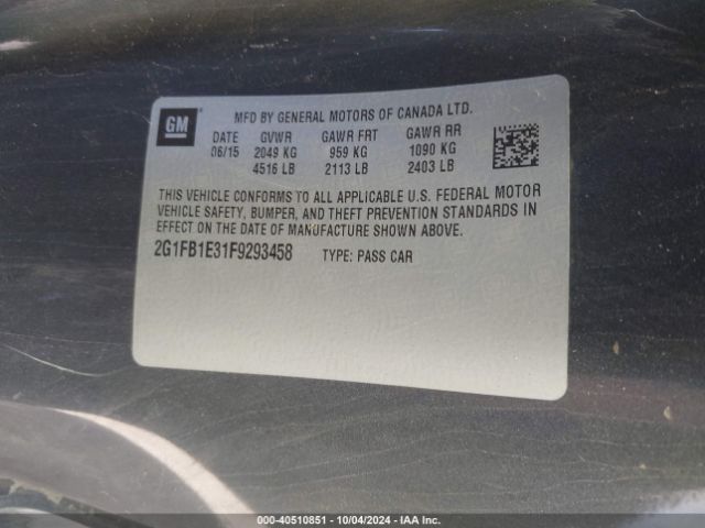 2G1FB1E31F9293458 Chevrolet Camaro 2ls