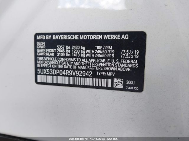 5UX53DP04R9V92942 BMW X3 Xdrive30i