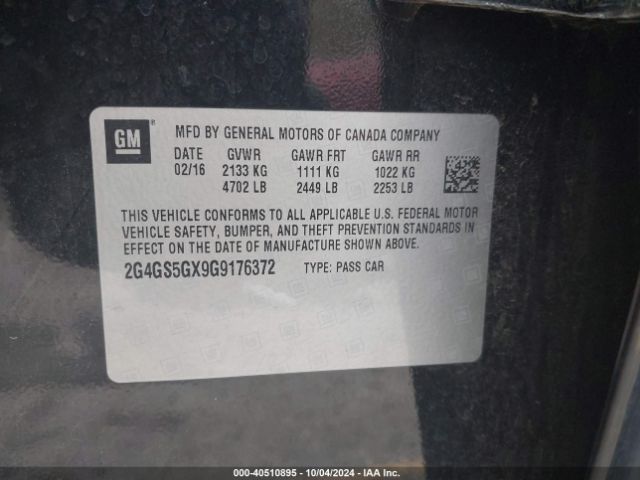 2G4GS5GX9G9176372 Buick Regal Turbo Premium Ii