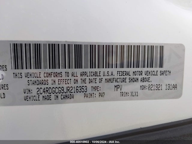 Dodge Grand Caravan Sxt 2018 2C4RDGCG9JR216353 Image 9
