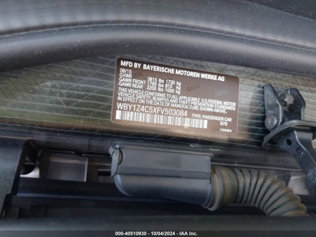 WBY1Z4C5XFV503084 BMW I3 Base W/range Extender