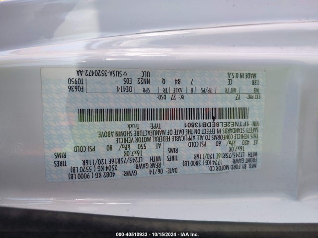 Ford E-250 Commercial 2014 1FTNE2EL8EDB13801 Image 9