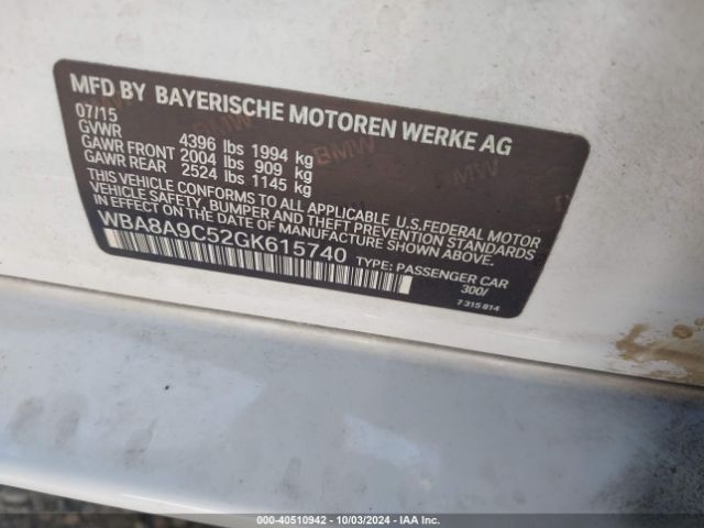 WBA8A9C52GK615740 BMW 320i