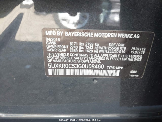 5UXKR0C53G0U08460 BMW X5 Xdrive35i