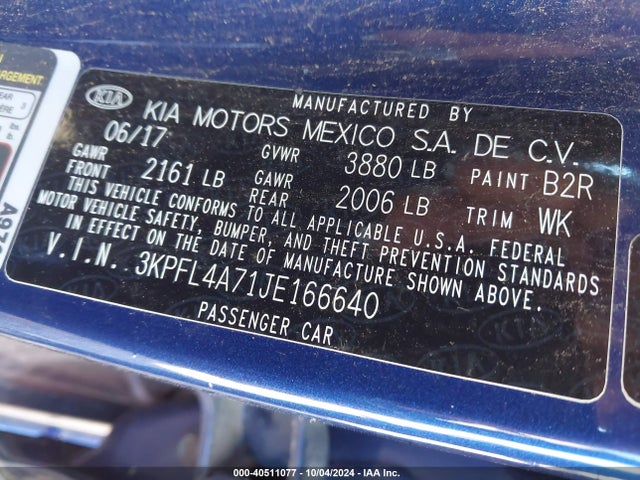 KIA FORTE LX 2018 3KPFL4A71JE166640 Image 9