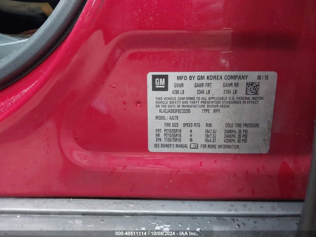 Buick Encore 2015 KL4CJASB3FB270295 Image 9