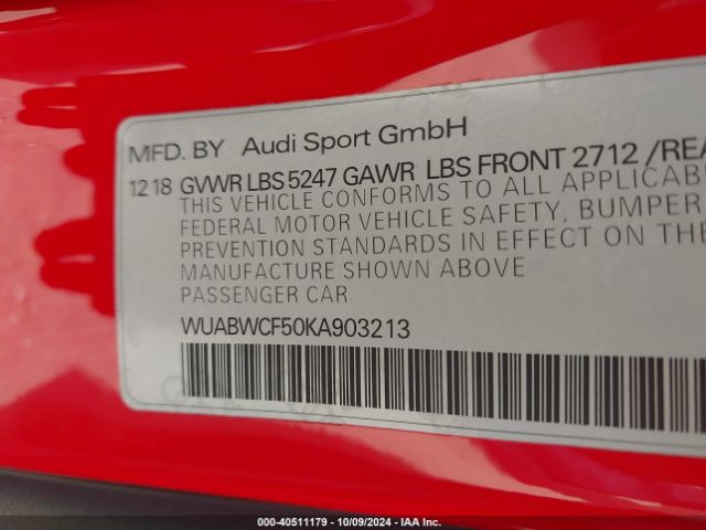 WUABWCF50KA903213 Audi Rs 5 2.9t