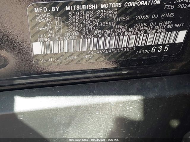 JA4J4VA84RZ053619 Mitsubishi Outlander Se 2.5 /se Black Edition /se Black Edition W/pano Roof /se Ralliart