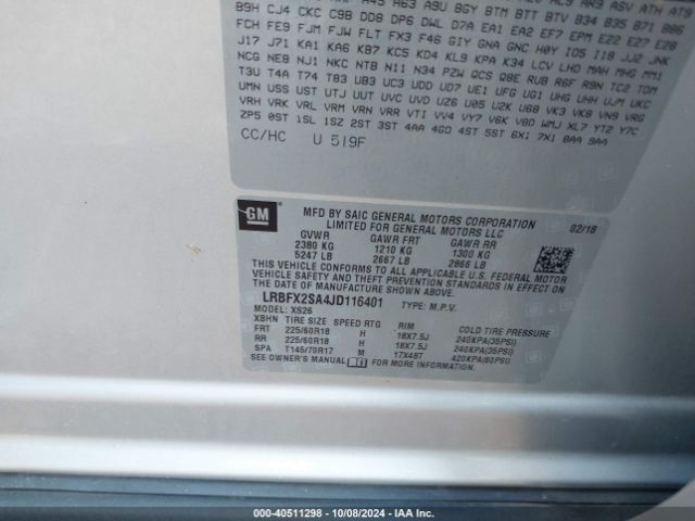 LRBFX2SA4JD116401 Buick Envision Essence