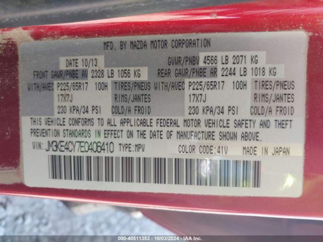 JM3KE4CY7E0406410 Mazda Cx-5 Touring