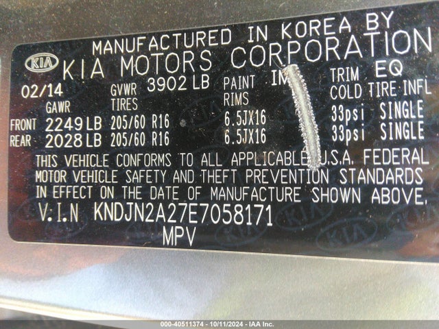 KIA Soul 2014 KNDJN2A27E7058171 Image 9