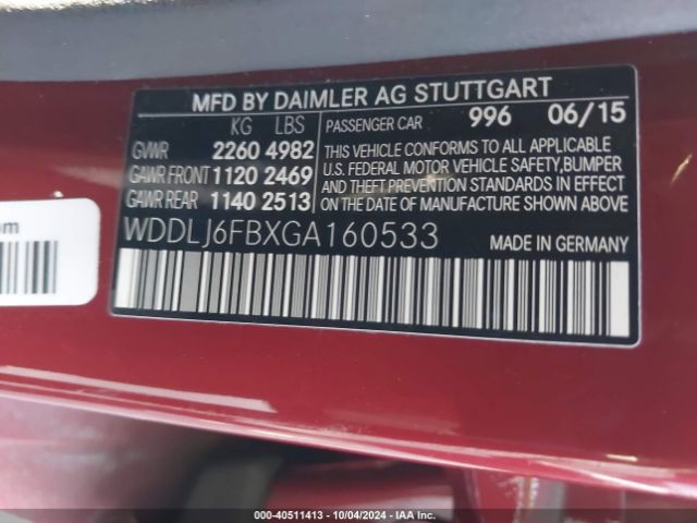 WDDLJ6FBXGA160533 Mercedes-Benz Cls 400