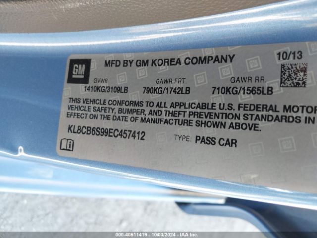 KL8CB6S99EC457412 Chevrolet Spark Ls Auto