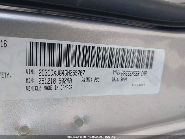 Dodge Charger Sxt 2016 2C3CDXJG4GH259767 Image 9