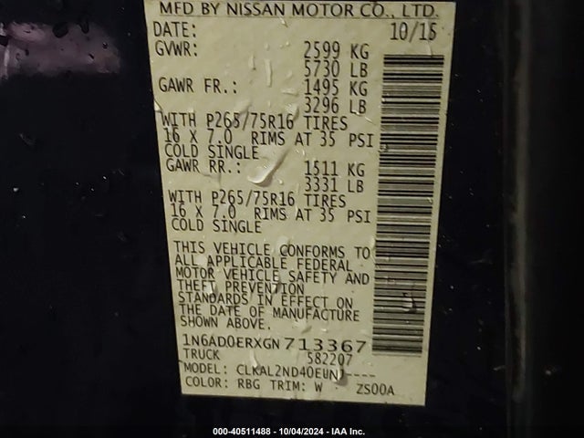 Nissan Frontier Desert Runner 2016 1N6AD0ERXGN713367 Image 9