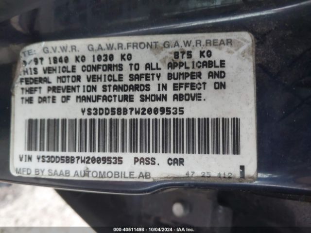 1998 SAAB 900 YS3DD58B7W2009535 Photo 8