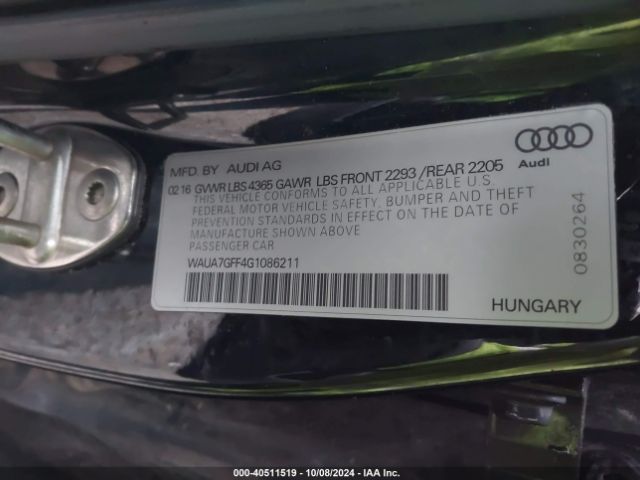 WAUA7GFF4G1086211 Audi A3 1.8t Premium