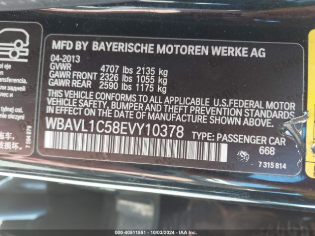 WBAVL1C58EVY10378 BMW X1 Xdrive28i