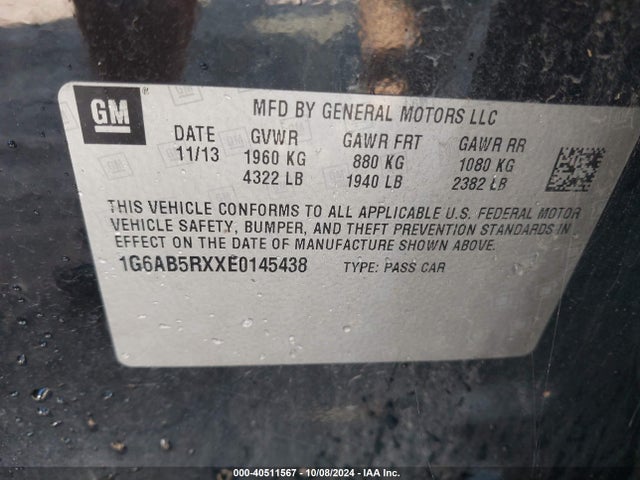 1G6AB5RXXE0145438 Cadillac ATS LUXURY