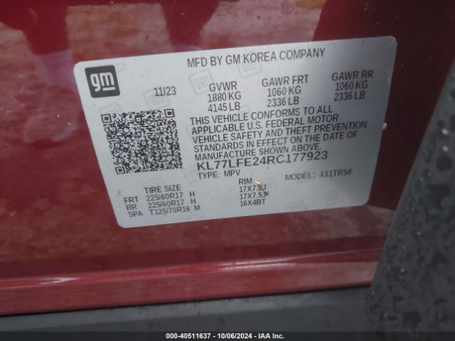 KL77LFE24RC177923 Chevrolet Trax Fwd Sp
